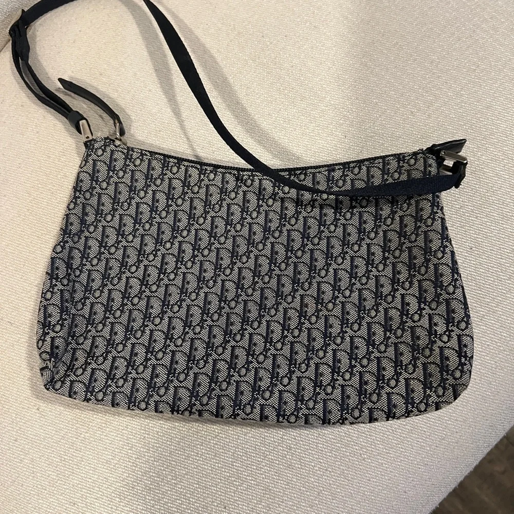 Christian Dior Vintage Trotter Pochette Shoulder Bag Diorissimo Canvas - Picture 2 of 10